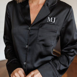 Sienna Premium Satin Bridesmaid Sleep Set Black