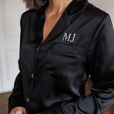 Sienna Premium Satin Bridesmaid Sleep Set Black