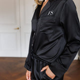 Zoe Premium Satin Bridesmaid Sleep Set Black