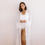 Maria Lace Trim Bridal Robe