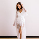 Cerise Lace Maxi Robe