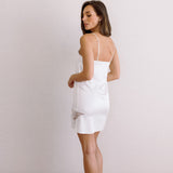 Callie Lace Trim Slip in White