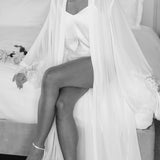 Maria Lace Trim Bridal Robe