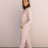 Blake Long Modal Ribbed Pyjamas in Champagne