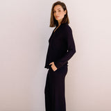 Blake Long Modal Ribbed Pyjamas in Black