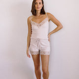 Clara Modal Rib Cami and Short Set in Champagne