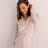 Blake Long Modal Ribbed Pyjamas in Champagne