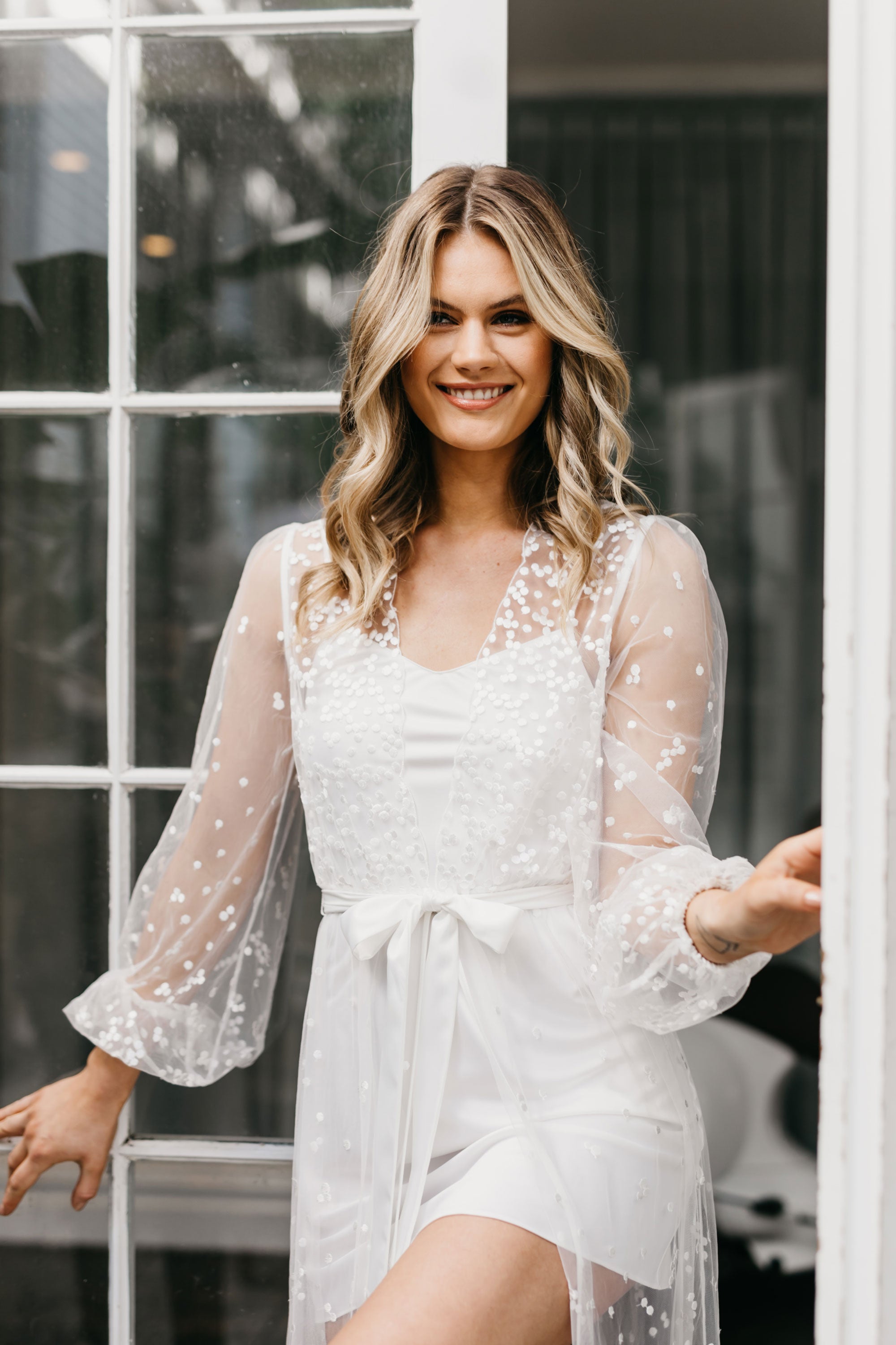 Adelina Spot Lace Maxi - Includes Slip - lerose AU