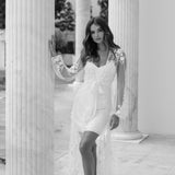 Steffanie Beaded Floral Lace Maxi Bridal Robe - Includes Slip