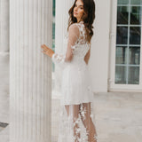 Steffanie Beaded Floral Lace Maxi Bridal Robe - Includes Slip