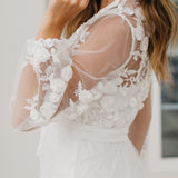 Steffanie Beaded Floral Lace Maxi Bridal Robe - Includes Slip