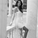 Steffanie Beaded Floral Lace Maxi Bridal Robe - Includes Slip