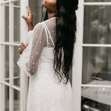Camile Spot Lace Robe - Includes Slip - lerose AU