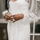 Camile Spot Lace Robe - Includes Slip - lerose AU