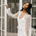 Camile Spot Lace Robe - Includes Slip - lerose AU