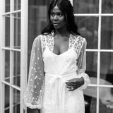Camile Spot Lace Robe - Includes Slip - lerose AU