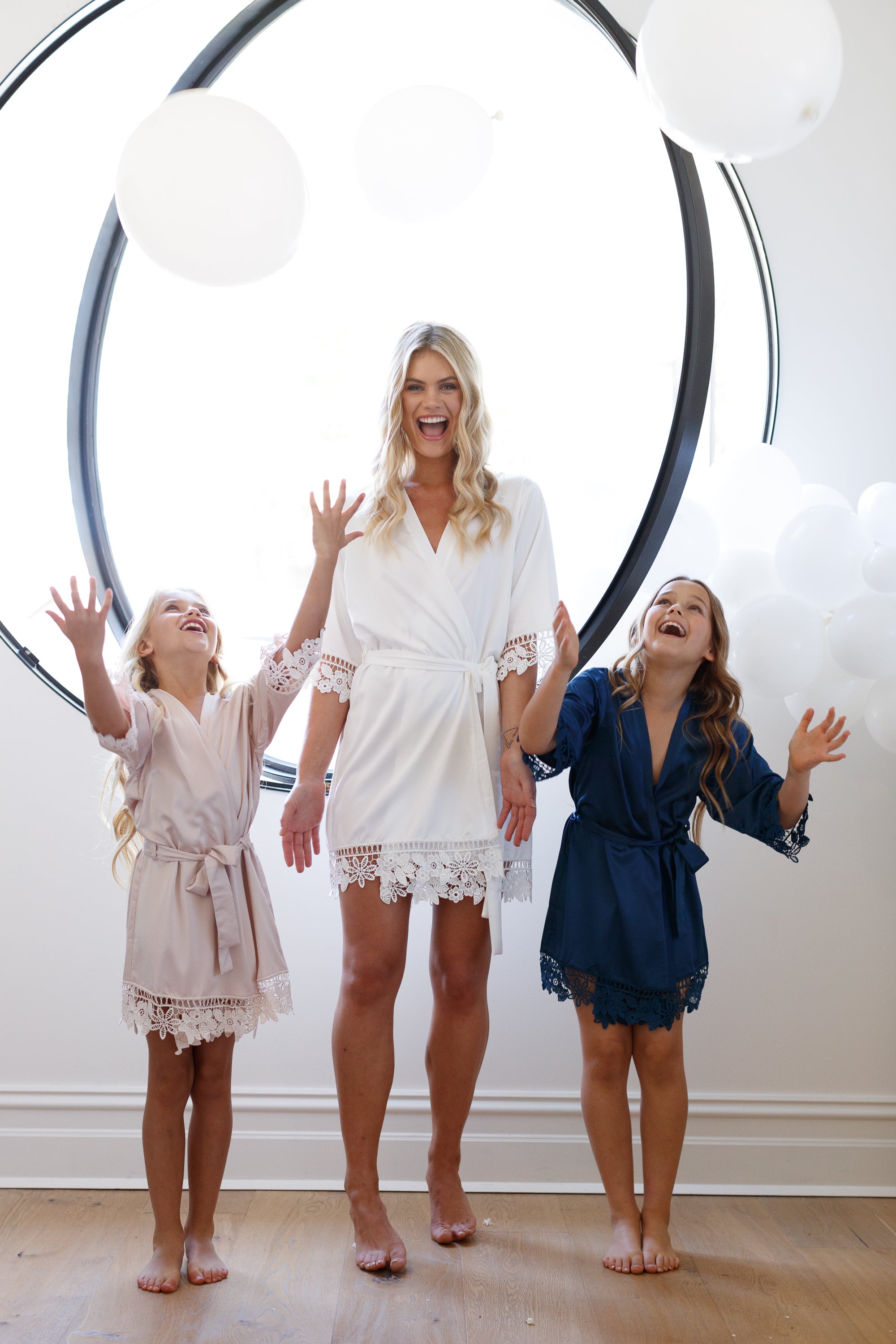 Lauren Satin Flower Girl Robe - lerose AU