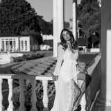 Jolie Lace Trim Maxi Bridal Robe With Train - Includes Slip