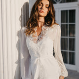 Layla Lace Trim Maxi Bridal Robe - Includes Slip