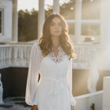 Layla Lace Trim Maxi Bridal Robe - Includes Slip