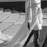 Jolie Lace Trim Maxi Bridal Robe With Train - Includes Slip