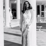 Layla Lace Trim Maxi Bridal Robe - Includes Slip