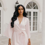 Willow Petal Hem Satin Trim Robe