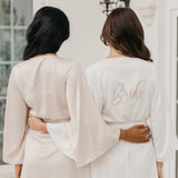 Willow Petal Hem Satin Trim Robe