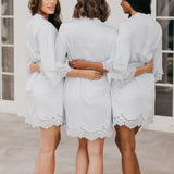Alessandra Lace Trim Satin Robe