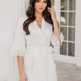 Alessandra Lace Trim Satin Robe