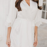 Alessandra Lace Trim Satin Robe