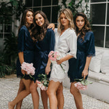 Josie Satin Lace Trim Robe - lerose AU