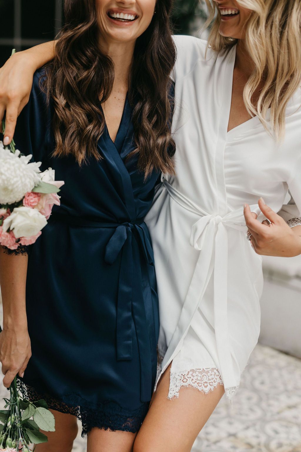 Josie Satin Lace Trim Robe - lerose AU