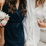 Josie Satin Lace Trim Robe - lerose AU