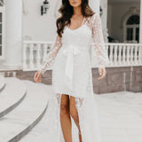 Imogen Forget Me Knot Lace Maxi Bridal Robe - Includes Slip