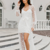 Imogen Forget Me Knot Lace Maxi Bridal Robe - Includes Slip