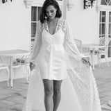 Cassidy Forget Me Knot Maxi Lace Bridal Robe  - Includes Slip