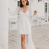 Cassidy Forget Me Knot Maxi Lace Bridal Robe  - Includes Slip