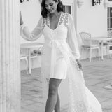 Cassidy Forget Me Knot Maxi Lace Bridal Robe  - Includes Slip