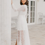 Cassidy Forget Me Knot Maxi Lace Bridal Robe  - Includes Slip