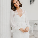 Cassidy Forget Me Knot Maxi Lace Bridal Robe  - Includes Slip