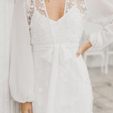 Cassidy Forget Me Knot Maxi Lace Bridal Robe  - Includes Slip