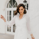 Maeve Lace Trim Bridal Robe - Includes Slip