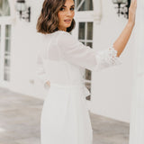 Maeve Lace Trim Bridal Robe - Includes Slip