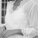 Maeve Lace Trim Bridal Robe - Includes Slip