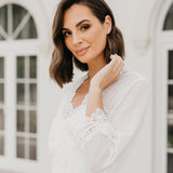 Maeve Lace Trim Bridal Robe - Includes Slip