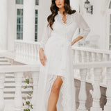 Hannah Lace Trim Maxi Bridal Robe - Includes Slip