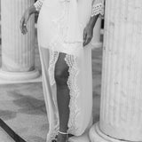 Hannah Lace Trim Maxi Bridal Robe - Includes Slip