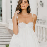 Harper Hand Beaded Pearl Satin Babydoll Slip