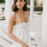 Harper Hand Beaded Pearl Satin Babydoll Slip